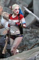 MARGOT ROBBIE on the Set of Suicide Squad in Toronto 05/13/2015