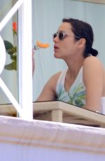 MARION COTILLARD at Hotel Balcony in Cannes 05/17/2015