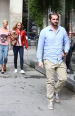MICHELLE HUNZIKER and Tomaso Trussardi Drive Their Porsche Out in Milan