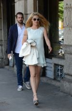 MICHELLE HUNZIKER and Tomaso Trussardi Out and About in Milan 05/10/2015