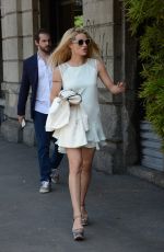 MICHELLE HUNZIKER and Tomaso Trussardi Out and About in Milan 05/10/2015