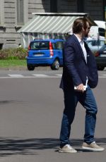 MICHELLE HUNZIKER and Tomaso Trussardi Out and About in Milan 05/10/2015