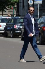 MICHELLE HUNZIKER and Tomaso Trussardi Out and About in Milan 05/10/2015