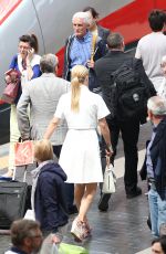 MICHELLE HUNZIKER Arrives at Railway Station in Milan 05/25/2015