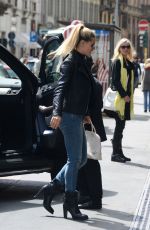 MICHELLE HUNZIKER Out and About in Milan 04/28/2015