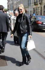 MICHELLE HUNZIKER Out and About in Milan 04/28/2015