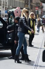 MICHELLE HUNZIKER Out and About in Milan 04/28/2015