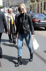 MICHELLE HUNZIKER Out and About in Milan 04/28/2015