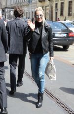 MICHELLE HUNZIKER Out and About in Milan 04/28/2015