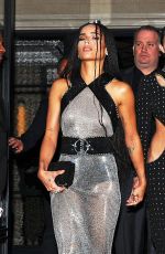 MILEY CYRUS and ZOE KRAVITZ Leaves Surrey Hotel in New York