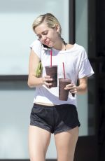 MILEY CYRUS Getting a Coffee in Malibu