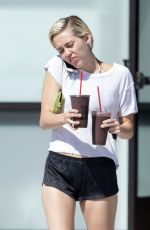 MILEY CYRUS Getting a Coffee in Malibu
