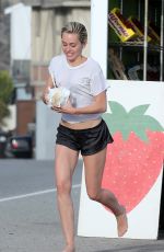 MILEY CYRUS in SHorts Out and About in Los Angeles 04/30/2015