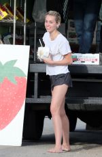 MILEY CYRUS in SHorts Out and About in Los Angeles 04/30/2015