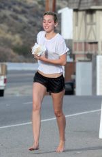 MILEY CYRUS in SHorts Out and About in Los Angeles 04/30/2015