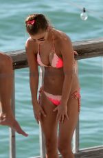 NINA AGDAL in Bikini at a Pool in Miami 05/09/2015