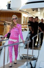 OARIS HILTON Leaves a Yacht in Cannes 05/22/2015