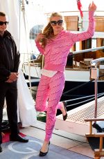 OARIS HILTON Leaves a Yacht in Cannes 05/22/2015