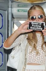 PARIS HILTON at Euston Train Station in London