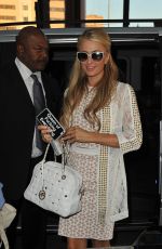 PARIS HILTON at Euston Train Station in London