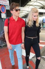 PIXIE LOTT Arrives at Airport in Nice