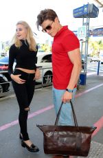 PIXIE LOTT Arrives at Airport in Nice
