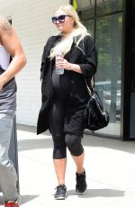 Pregnant ASHLEE SIMPSON Leaves a Gym in Studio City 05/12/2015