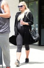Pregnant ASHLEE SIMPSON Leaves a Gym in Studio City 05/12/2015