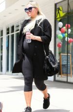 Pregnant ASHLEE SIMPSON Leaves a Gym in Studio City 05/12/2015