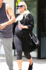 Pregnant ASHLEE SIMPSON Leaves a Gym in Studio City 05/12/2015