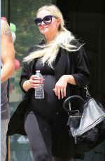 Pregnant ASHLEE SIMPSON Leaves a Gym in Studio City 05/12/2015