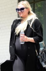 Pregnant ASHLEE SIMPSON Leaves a Gym in Studio City 05/12/2015