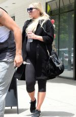 Pregnant ASHLEE SIMPSON Leaves a Gym in Studio City 05/12/2015