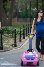 Pregnant HILARIA BALDWIN and Alec Baldwin at a Park in New York