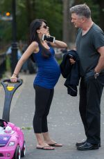 Pregnant HILARIA BALDWIN and Alec Baldwin at a Park in New York