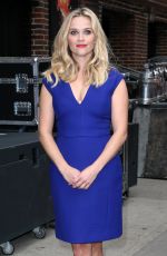REESE WITHERSPOON Arrives at Late Show with David Letterman in New York 05/05/2015