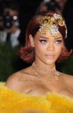 RIHANNA at MET Gala 2015 in New York