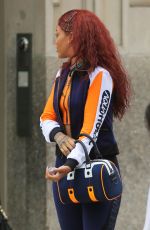 RIHANNA in Tights Leaves Her Appartment in New York 05/13/2015