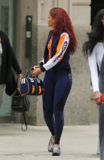 RIHANNA in Tights Leaves Her Appartment in New York 05/13/2015