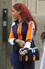 RIHANNA in Tights Leaves Her Appartment in New York 05/13/2015