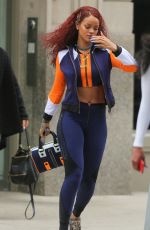 RIHANNA in Tights Leaves Her Appartment in New York 05/13/2015