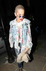 RITA ORA Leaves a Party at a Friend