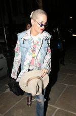 RITA ORA Leaves a Party at a Friend
