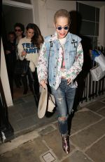 RITA ORA Leaves a Party at a Friend