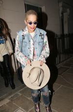 RITA ORA Leaves a Party at a Friend