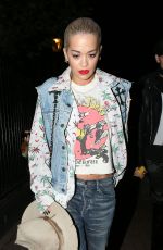 RITA ORA Leaves a Party at a Friend