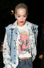 RITA ORA Leaves a Party at a Friend