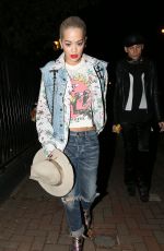 RITA ORA Leaves a Party at a Friend