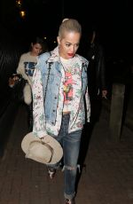 RITA ORA Leaves a Party at a Friend