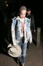 RITA ORA Leaves a Party at a Friend